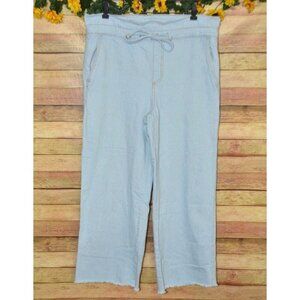 Cute Universal Thread Paper Bag Waist Light Wash Jeans Wide Leg Ladies 18 36x26